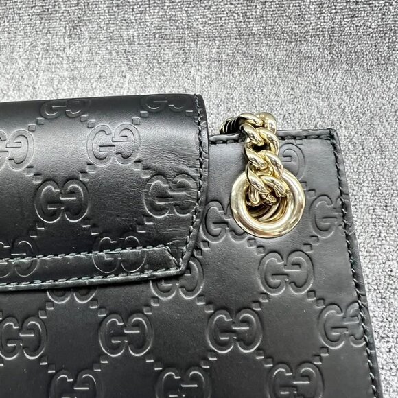GUCCI Emily Black Leather Shoulder Bag 620-032825 - Picture 9 of 14
